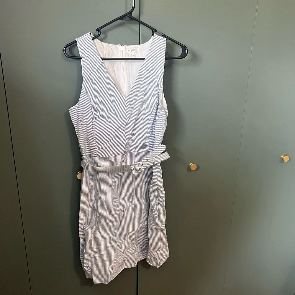 J Crew Blue Striped Dress - Picture 1 of 2
